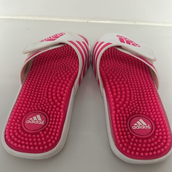 Adidas pink and white slides - Picture 3 of 5